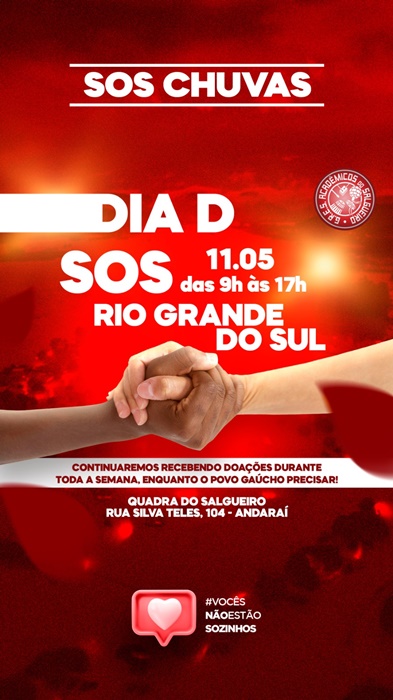 Dia D – SOS Rio Grande do Sul na quadra do Acadêmicos do Salgueiro