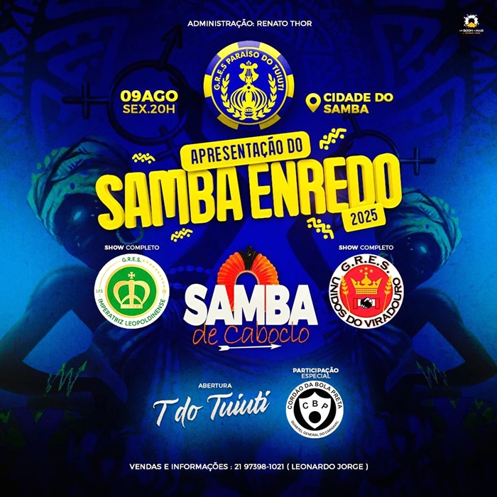 Paraíso do Tuiuti faz festa de lançamento do samba-enredo